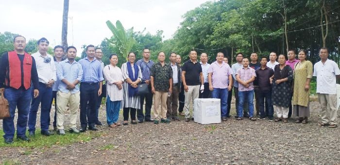 Joint Action Committee (JAC) on COVID-19 Peren District donated 100 numbers of cartridges to COVID Hospital, Peren on September 26. (DIPR Photo)